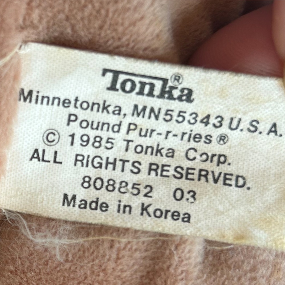 Vintage 1985 Tonka Pound Purries Plush Cat Stuffed Animal Heart Tag Rare Kitty - Picture 8 of 9